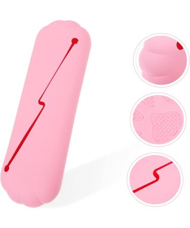 Angoily Silicone Makeup Brush Organizer Bag - Pink Cosmetic Brush Holder & Storage - Small Makeup Bags (20.5x6.5cm) for International Shipping - Buy Online on SooperMarket.com