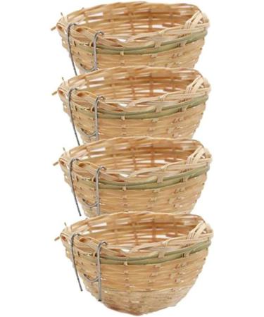 Obelunrp Bird Nest for Wildbird 6pcs 3.9inch Bamboo Woven Nesting Boxes for Wild Birds Hatching Breeding Cave for Parrot Canary or Cockatiel - Buy Online on SooperMarket.com