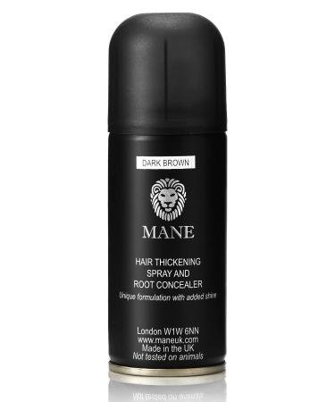 MANE Hair Thickening Fiber Spray (100ml Dark Brown) 3.38 Fl Oz (Pack of 1) Dark Brown