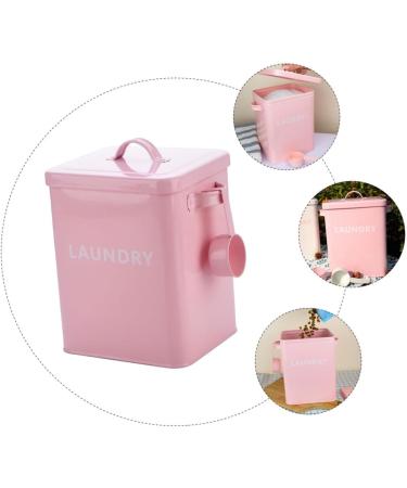 COOLHIYA 1pc Washing Storage Sealing Storage Case Laundry Room Trash Can Iron Pink - Buy Online on SooperMarket.com
