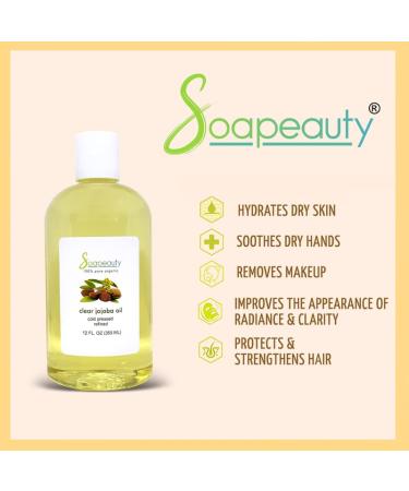 Organic Cold Pressed Jojoba Oil - 100% Pure Natural Moisturizer for Skin, Face & Hair - Perfect Carrier for Essential Oils - Ideal for Massage and Soap Making - Available in Various Sizes (32oz) - Buy Online on SooperMarket.com