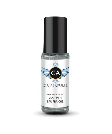 CA Perfume Impression of Vrsc Men Eau Fraiche For Men Replica Fragrance Body Oil Dupes Alcohol-Free Essential Aromatherapy Sample Travel Size Concentrated Long Lasting Attar Roll-On 0.14 Fl Oz/4ml-X1