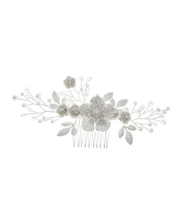 Mikinona Flower Comb Hair Comb for Bride Headpiece for Bride Wedding Bride Hair Comb Bridal Headpiece Bridal Hair Accessory Bridal Hair Accessories Hair Jewelry Wedding Hair Comb