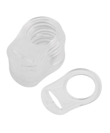 10pcs Multi Silicone Pacifier Clips Baby Pacifier Buttons Holder Transparent Clips with Ring for Baby Blanket (Transparent)