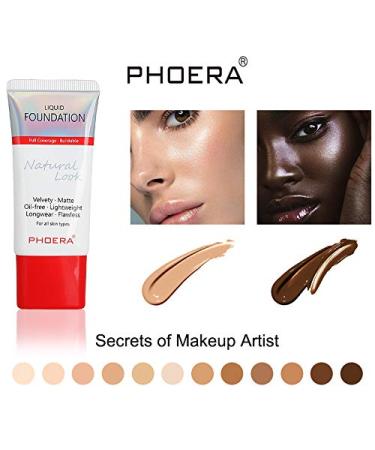 AQUAPURITY PHOERA Full Coverage Foundation - Waterproof & Long Lasting Velvet Matte Liquid (102 Nude) - Buy Online on SooperMarket.com