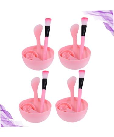 Didiseaon 4sets Facial Mud Brush Cream Applicator Bowl Stick Brush Facial Mask Brush Make up Kit Facial Mask Spoon Facial Spatula Cosmetic Spatula Six Piece Set Mix Pink 15.5*9.2cm Pink - Buy Online on SooperMarket.com