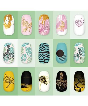 Alexnailart Nail Art Stamping Plates Image Template Broken Geometry Graphics Leaf Pattern Design Stamper Nail Art DIY Print Manicure Nail Art Stencil Tools FA057 - Buy Online on SooperMarket.com