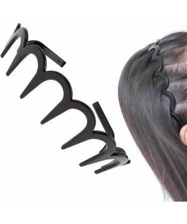 1PC Unisex Wavy Headband Black Hair Band Spring Wavy Metal Hair Band with Long Teeth Hairhoop Sports Headband Headwear Accessories Black 1pc - Buy Online on SooperMarket.com