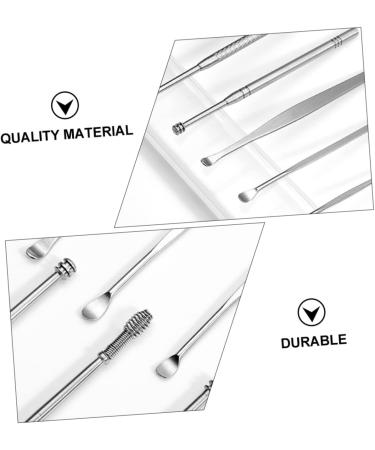 Stainless Steel Ear Cleaning Kit - 6 Sets Ear Pick Scoop Curette Set - Buy Online on SooperMarket.com