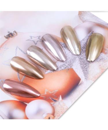 6 Box Rose Gold Chrome Nail Powder Set with Glitter, Metallic Finish for DIY Nail Art - Includes 6 Eyeshadow Sticks - Buy Online on SooperMarket.com