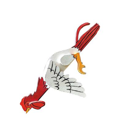 HOMSFOU Chicken Door Frame Ornament Wood Crafts Retro Statue Decoration Chicken Wood Decoration Funny Chicken Wall Art Vintage Decor for Home Animal Figurines The Fence Red Gift