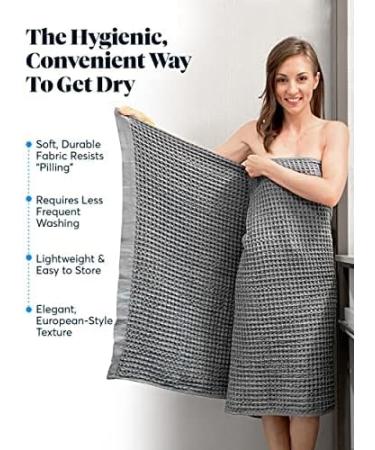 SUTERA Silverthread Waffle Towel California | Quick Drying & Ultra Soft Luxury Hand Towel | Grey 16x30 - Buy Online on SooperMarket.com