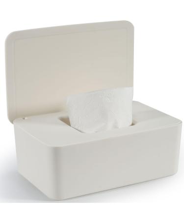 Wet wipes Box Cheerhom Baby Wet Tight Box Storage Box White Box for Moist toilet Paper Wet Watching Box with Lid holds the towels wet paper box for outside at home and office 18 x 12.2 x 7cm white