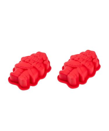 Zerodeko Christmas Cake Mould 2 Pcs Baking Mold Silicone Molds Christmas Fondant Moulds Xmas Cake Making Mold Self Made Bakeware 18.2X11.5X3CM As Shown