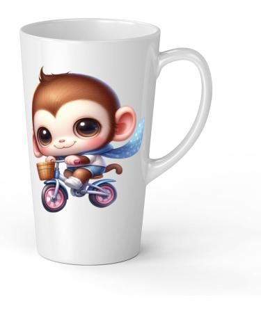 White Ceramic Baby Monkey Mug - Large 483 ml Perfect for Hot Chocolate or Milk Fun and Easy to Use - Buy Online on SooperMarket.com