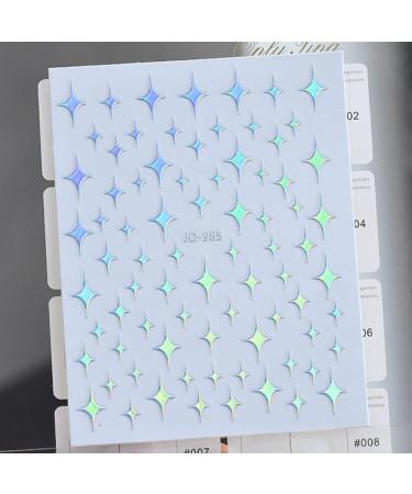 Dornail Aurora Silver Star Moon Planet 3D Holographic Nail Stickers - 6 Sheets | Self-Adhesive DIY Nail Art Decals - Buy Online on SooperMarket.com