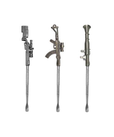 Yullmu 3Pcs Wax Carving Tool 6.3Inch Metal Gun-Shape Sculpting Tool AK 47 Sniper Rifle RPG Styles