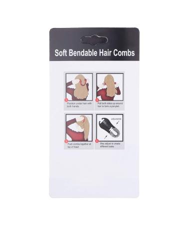 Xiton Flexible Plastic Hair Comb & Banana Clip - Stylish Ponytail Tool for Women & Girls - Perfect for DIY Hairstyles (Black) - Buy Online on SooperMarket.com