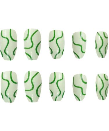 3set Detachable Long Coffin False Nails with Designs Press on Nails Wearable Fake Nail Decor Full Cover Art Tips - Buy Online on SooperMarket.com