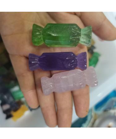 Natural Crystal Rough Home Decoration 1PC Natural Fluorite Crystal Stone Candies Hand Carved Handicraft GemstoStones Gemstones for Home DIY Decorations Stones - Buy Online on SooperMarket.com
