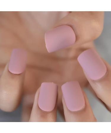 Dried Rose Matte Short Square Acrylic False Nails - 24pcs Set | International Shipping - Buy Online on SooperMarket.com