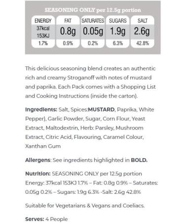 Pureety GLUTEN FREE Beef Stroganoff Recipe Seasoning x 4 packs - Buy Online on SooperMarket.com