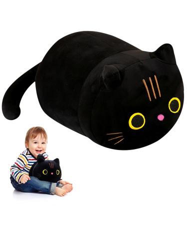 Black Cat Plush Doll 35CM Black Cat Plush Toy Black Cat Gifts For Girls Stuffed Black Cat Animal Plush Toys Black Cat Plush Pillow Super Soft Stuffed Toy Black Cat Gift