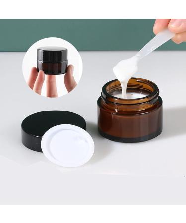 Syixute 6-Piece 5ml Amber Glass Containers - Refillable Brown Cream Can for Cosmetics & Essential Oils - Buy Online on SooperMarket.com