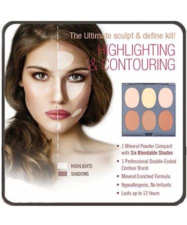 Jerome Alexander Magic Minerals Contour Palette - Complete Contour Makeup Kit with Concealer, Foundation, Highlighter, Brush & Sponge - Buy Online on SooperMarket.com