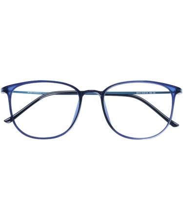Koosufa Classic Retro Glasses Frames - Thin Nerd Glasses for Men & Women Ultra-Light TR90 Panto Frames with Case - Stylish Prescription-Free Eyewear in Blue - Buy Online on SooperMarket.com