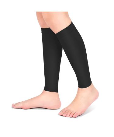 Compression stockings without foot for women and men elastic calves compression stockings for running care sport (black+l) L black+l
