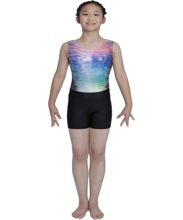 Aosva Girls Gymnastics Leotard Sparkle New Geometry Design | 9-10 Years (150CM) | Black Rainbow Set - Buy Online on SooperMarket.com