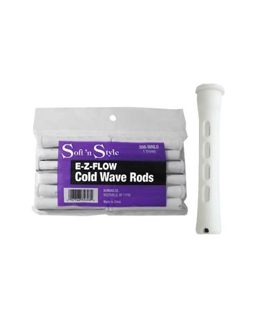 Long White - Soft 'N Style Hair Salon E-Z Flow Cold Wave 12 Rods - HC-356WHLO