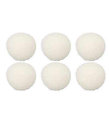 6Pcs Wool Dryer Balls Premium Reusable Fabric Softener Reusable Skin Friendly Static Reduction Time Saving Fabric Softener Ball for Clothes Laundry(7CM) Wool Dryer Balls Premium Reusable Fabric