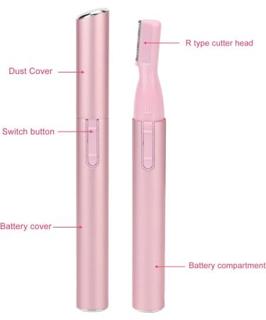 Eyebrow Trimmer for Sensitive Skin - Portable Mini Electric Facial Hair Remover | Pink Aluminum | Shop Internationally - Buy Online on SooperMarket.com