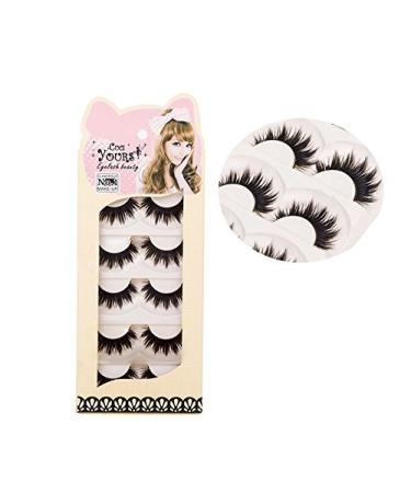 Pauler Vickers Soft 5 Pairs Handmade Makeup Thick False Eyelashes Eye Lashes Long Black Natural by Pauler Vickers