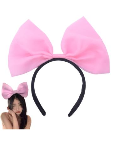 Pink Hair Bow Bowknot Headband for Women Girls Bow Christmas Hair Accessories Huge Bow Headband Bow Hair Band for Women Girls Pink Ribbon Bow Pink Hairband Bow Headbands for Women's Hair
