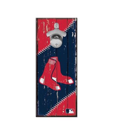 WinCraft MLB Boston Red Sox 5x11 Wood Sign Bottle Opener, Team Colors, 5"x11"