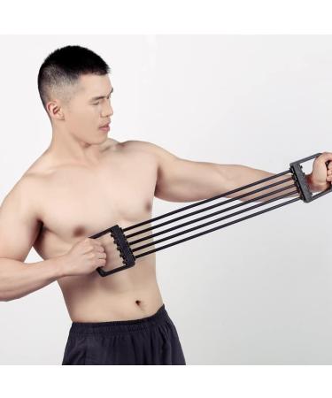 Adjustable Chest Expander - 5 Removable Resistance Bands for Home & Gym Fitness | Shoulder & Arm Muscle Training - Buy Online on SooperMarket.com