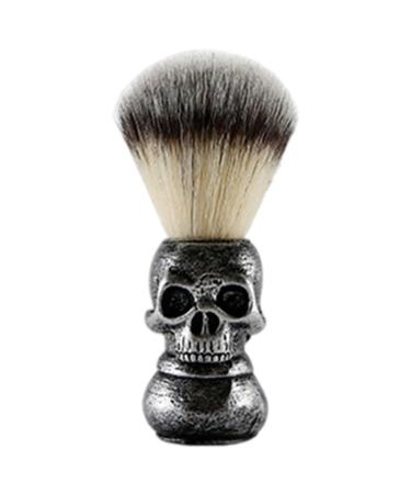 Hair Shaving Brush Handle Soft Skull Beard Soap Grooming Tool Sweep Neck Brushes Silver Shaving Brush