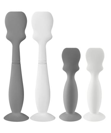 4 Pack Baby Diaper Cream Brush Diaper Cream Spatula Applicator Silicone Baby Butt Paste Spatula for Babies Newborn 2 x Large Size 2 x Small Size (2 x Gray 2 x White)