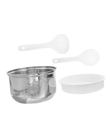 Zerodeko 3pcs Rice Cooker Liner Revere Ware Pots and Pans Power Cooker Parts Interior Rice Maker Cooker Replacement Supply Rice Cooking Pan Stockpot Electric Pressure Cooker Stainless Steel 18.5X18.5X10.8CMx3pcs Silverx3pcs