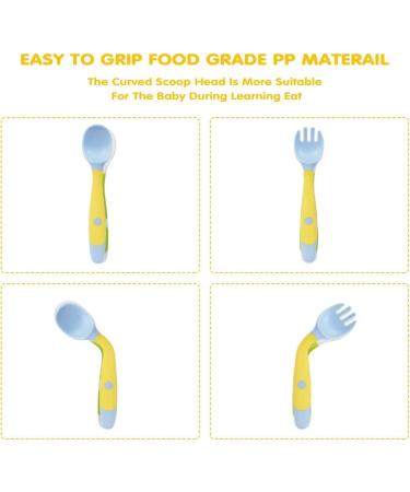 Vicloon Baby Suction Plate Set with Bendable Fork & Spoon - Yellow Bee | Non-Slip Silicone Divided Plate for Self Feeding | BPA-Free & FDA Approved | Dishwasher Safe - Buy Online on SooperMarket.com
