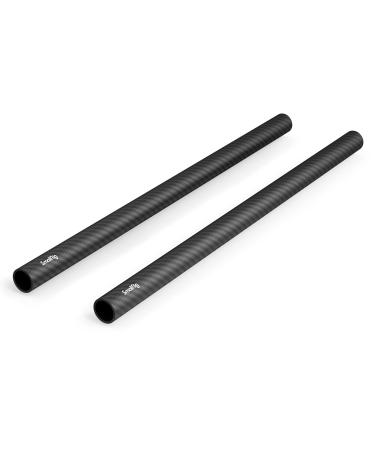 SmallRig 15mm Carbon Fiber Rod for 15mm Rod Support System (Non-Thread) 12 inches Long Pack of 2 - 851 Carbon Fiber Rod - 12"