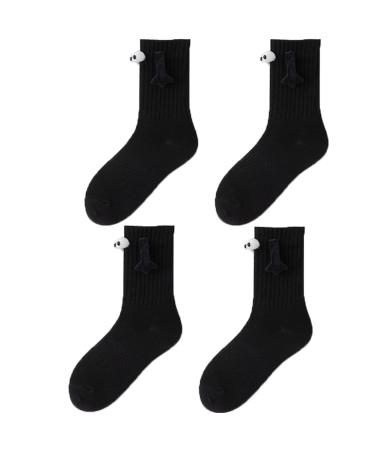 Couple Holding Hands Socks Funny Magnetic Suction 3D Doll Couple Socks Funny Socks for Women Men Unisex Funny Couple Holding Hands Sock for Couple (2pcs Black)