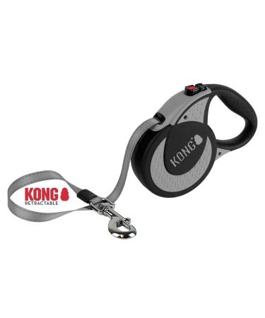 Cong roll -out dog leash in 5m length I For very large & strong dogs up to 70kg i size XL I High quality roller leash with break & lock system in gray i leash with soft handle & reflective belt ultimate XL (up to 70 kg) gray