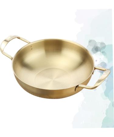 Alipis 2pcs Skillet Pan Woks and Stir Fry Pans Stainless Stock Pot for Soup Stainless Steel Dinner Plates Chinese Wok Nonstick Stovetop Wok Korean Noodle Ramen Pot Non- Italy Non Stick Size 1x2pcs Goldenx2pcs - Buy Online on SooperMarket.com