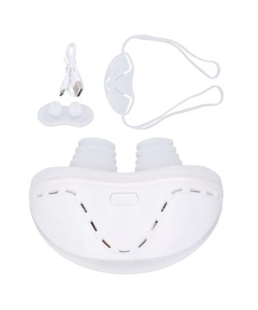Electric Anti Snoring Device Intelligent Anti Snoring Sleep Corrector Easy Breathing Improve Sleep Quality Ergonomic Snoring Solution Device (White)