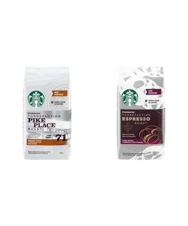 Starbucks Pike Place Whole Bean Medium Roast Coffee 907 gram & Espresso Roast Whole Bean Coffee 907 gram