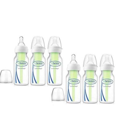 Dr. Brown's Bottles 6 Count (4 Oz) Option Bottles Can Be Used with or Without the Vent Brown 4.0 ounces